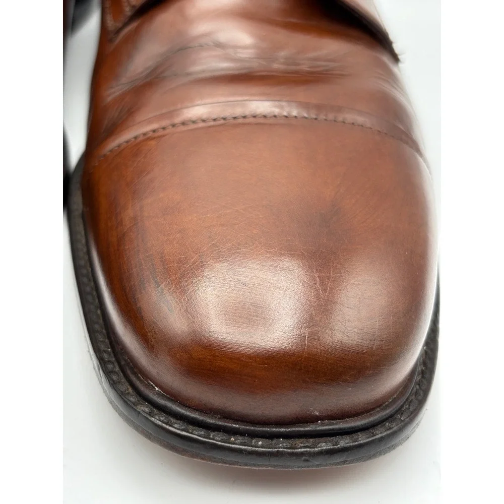 J. Murphy by Johnston & Murphy Men's 12 Brown Leather Cap Toe Derby Dress Shoes